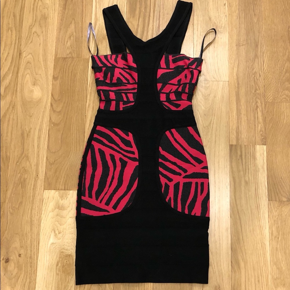 Pink Herve Leger bandage dress